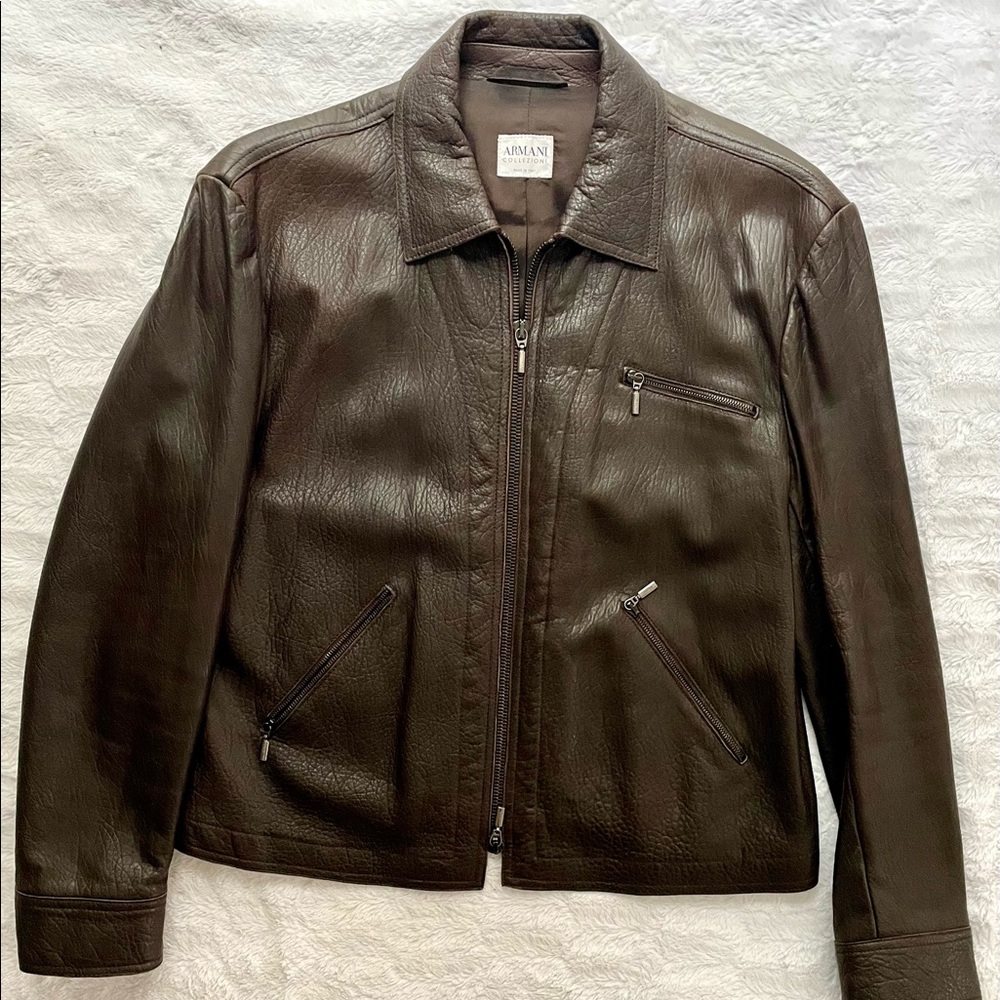 Giorgio Armani Collezioni jacket 40/M brown lambskin
